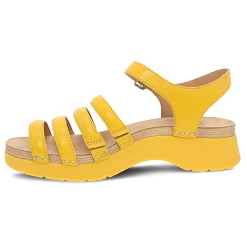 Dansko Womens Roxie Platform Sandals EU 39 US 9 Yellow Leather GUC - Picture 2 of 15
